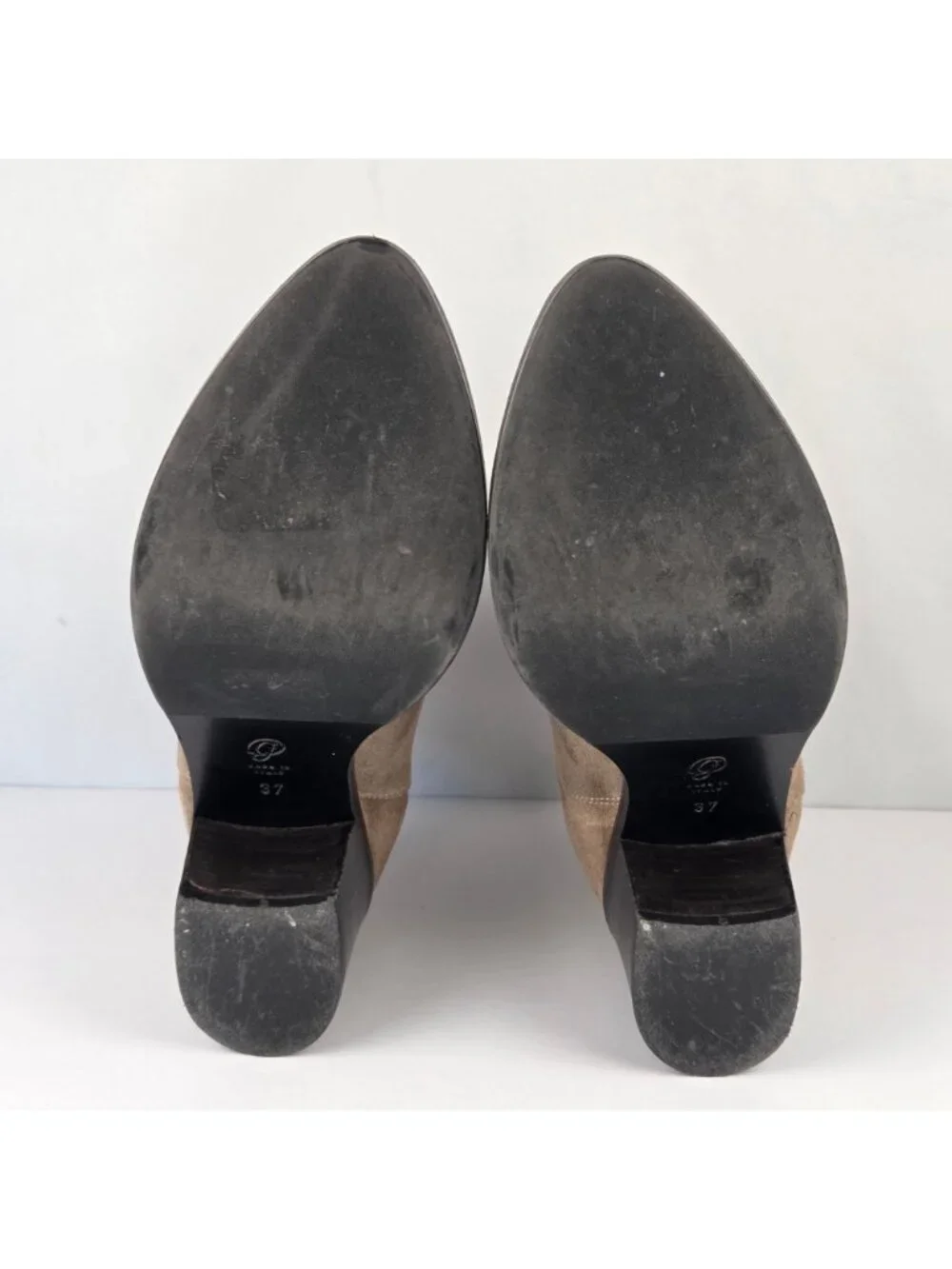 M.Gemi Era Suede Block Heel Ankle Boots Size 37 Made In Italy